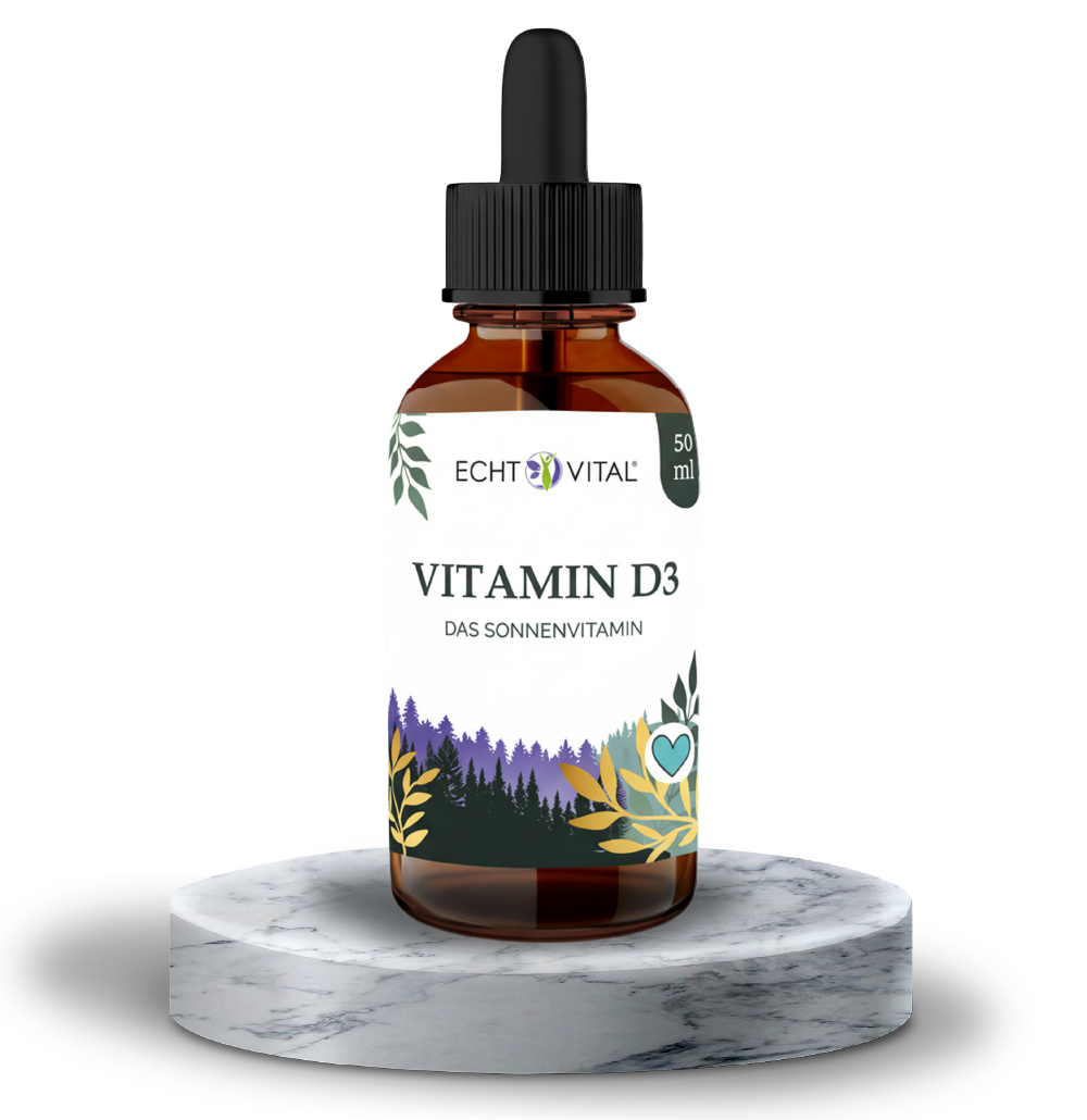 Vitamin D3 Tropfen natürlich - ECHT VITAL Premium Qualität